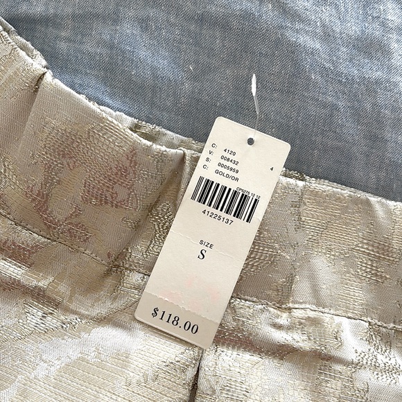 NWT Anthropologie Maeve A-line Pleated Foil Mini Skirt - Picture 5 of 5